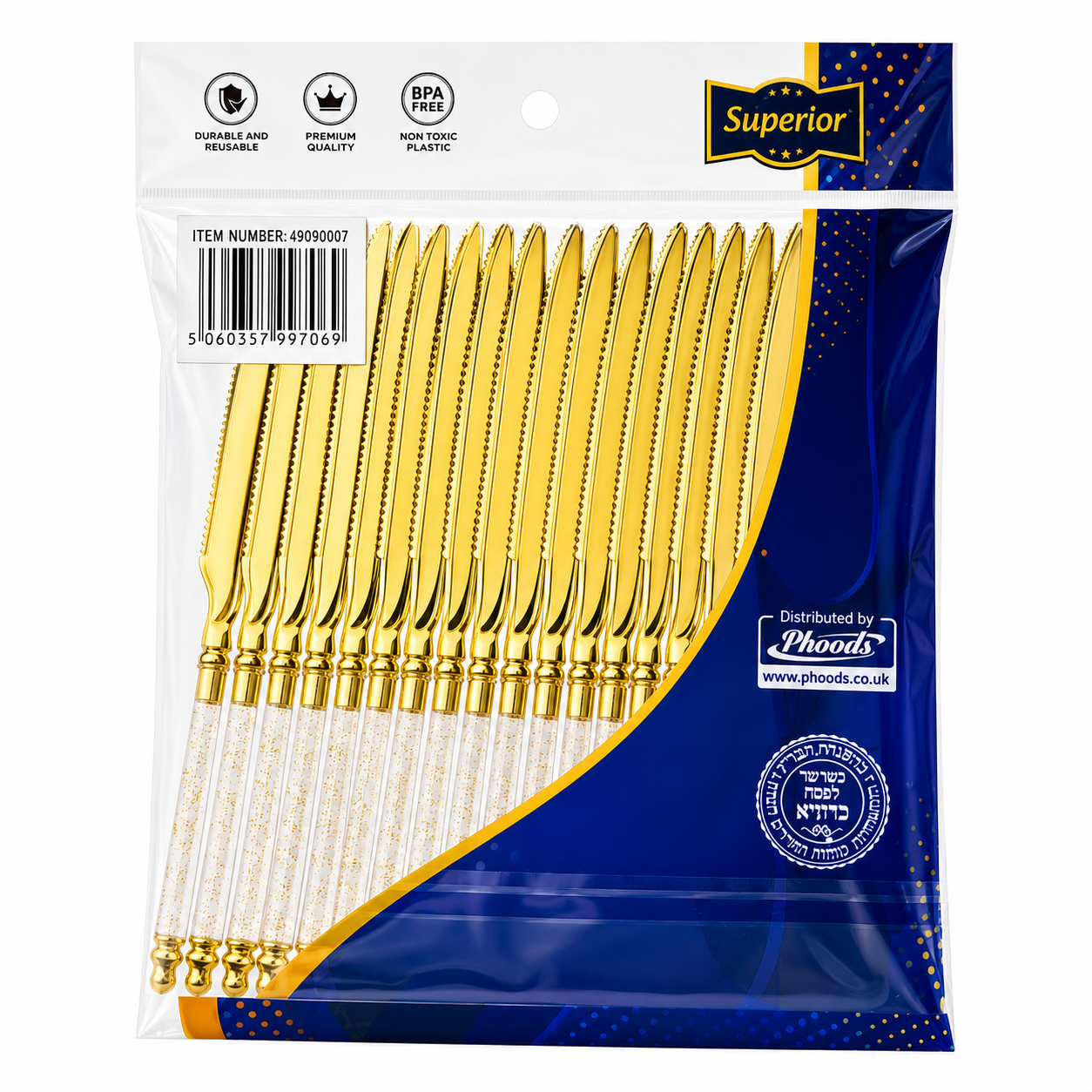 Superior Knifes Gold Glitter Gold