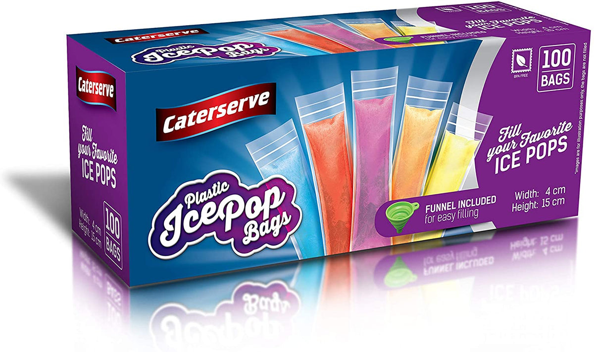 Plastic Clear Ice Pop Bags With Funnel 'Sealpro'