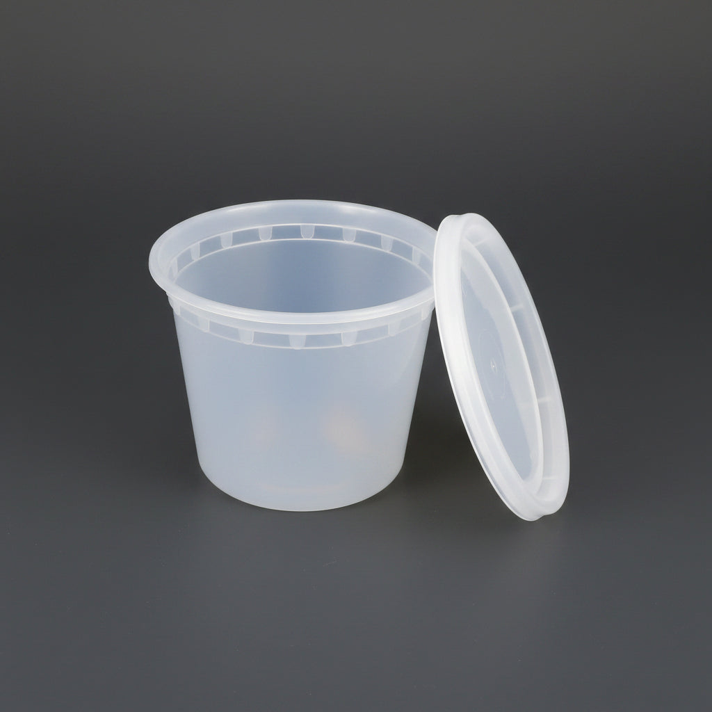 Plastic Containers & Lids 24oz Round Clear 'Sealpro'