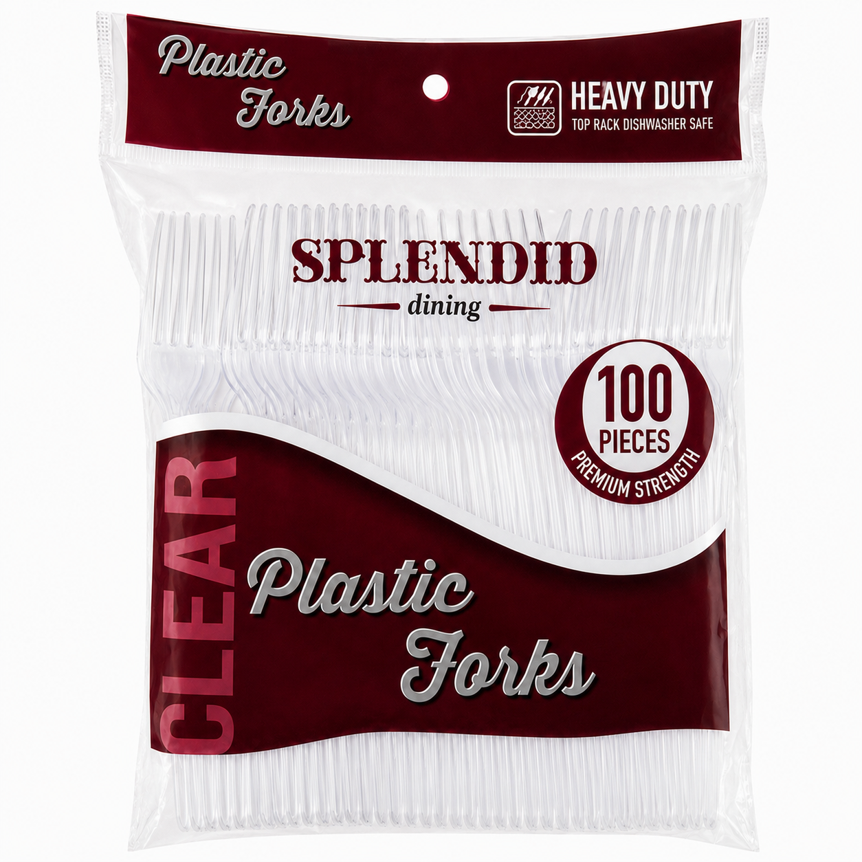 Plastic Forks Clear Heavy Duty 'Splendid' 10/100's