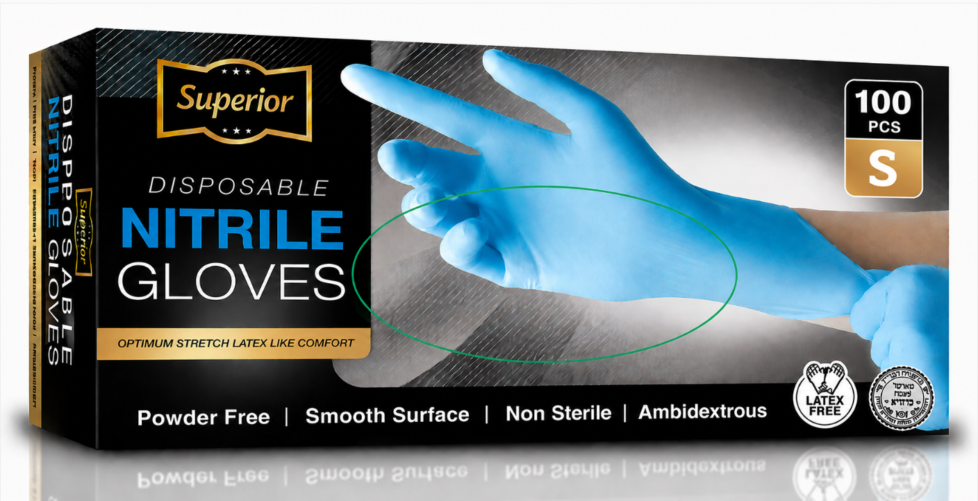 Nitrile Gloves Blue Small 'Superior' 10/100's