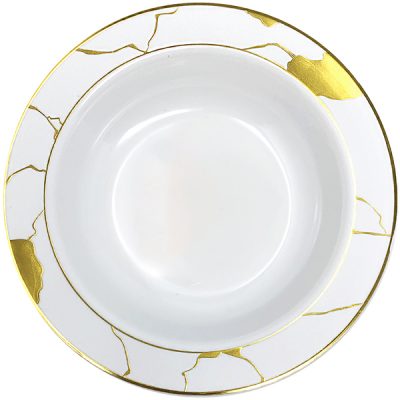 Bowls 12oz White/Gold 'Decor'