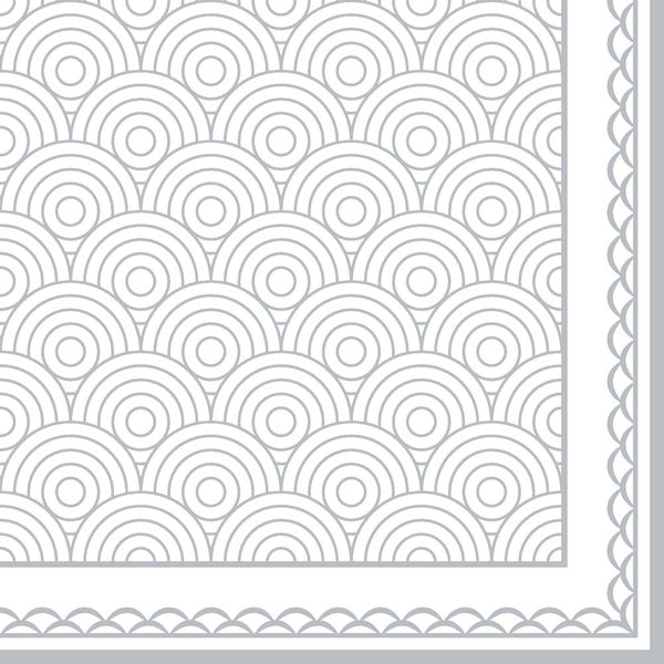 Design Napkins Ornamation Silver 'Nouveau'