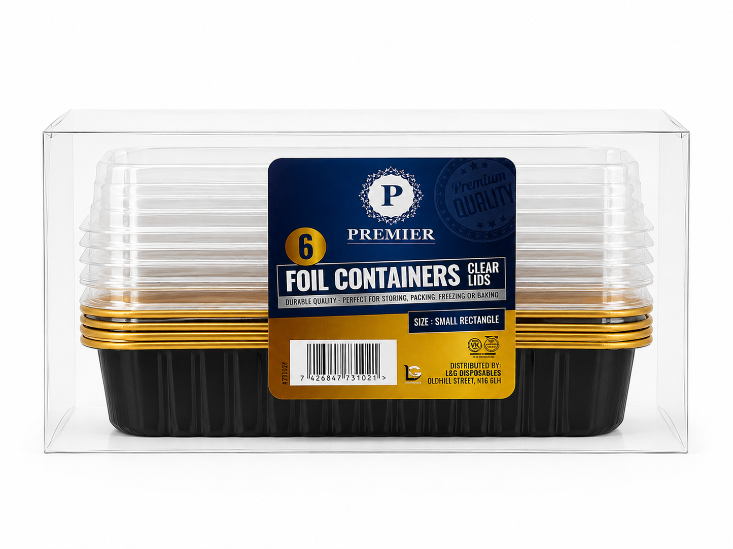 Rectangular Aluminium Containers Mini with Dome Lid 'Premier' 24/6's