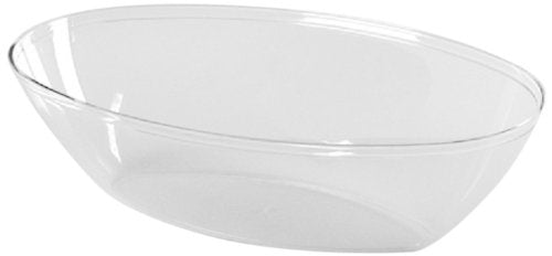 Plastic Clear 11" 64oz Clear Oval Salad Bowl