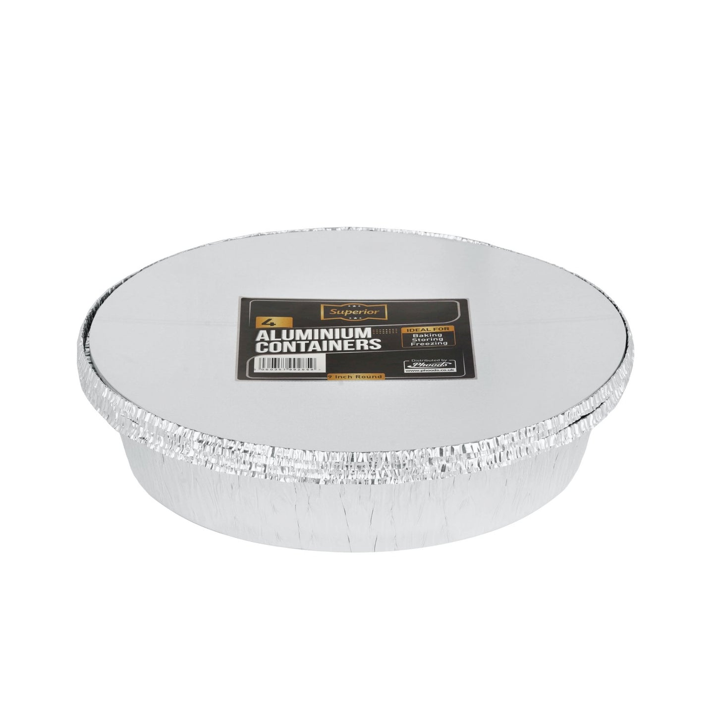 Aluminium Containers Packed 9" Round Foil 'Superior'