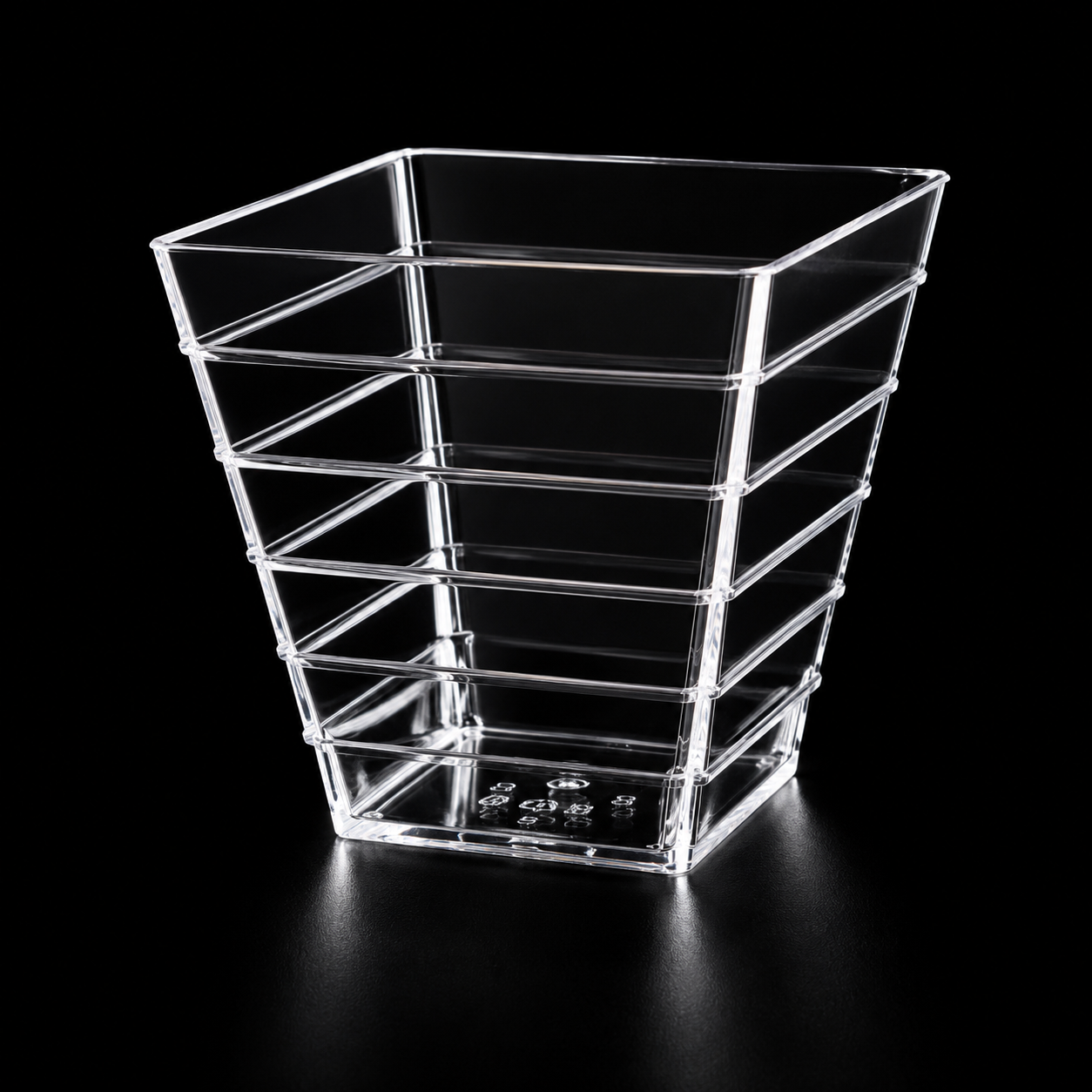 Ribbed Square Dessert Cup 1oz 'Superior' 24/12's