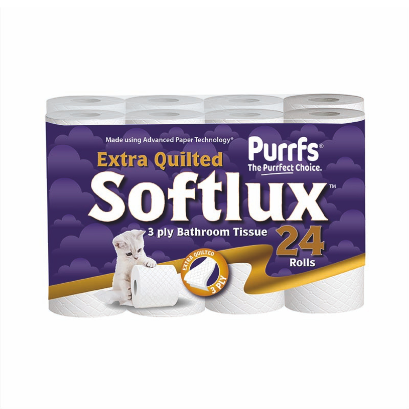 Toilet Paper Rolls White 3ply 'Purrfs' 24's