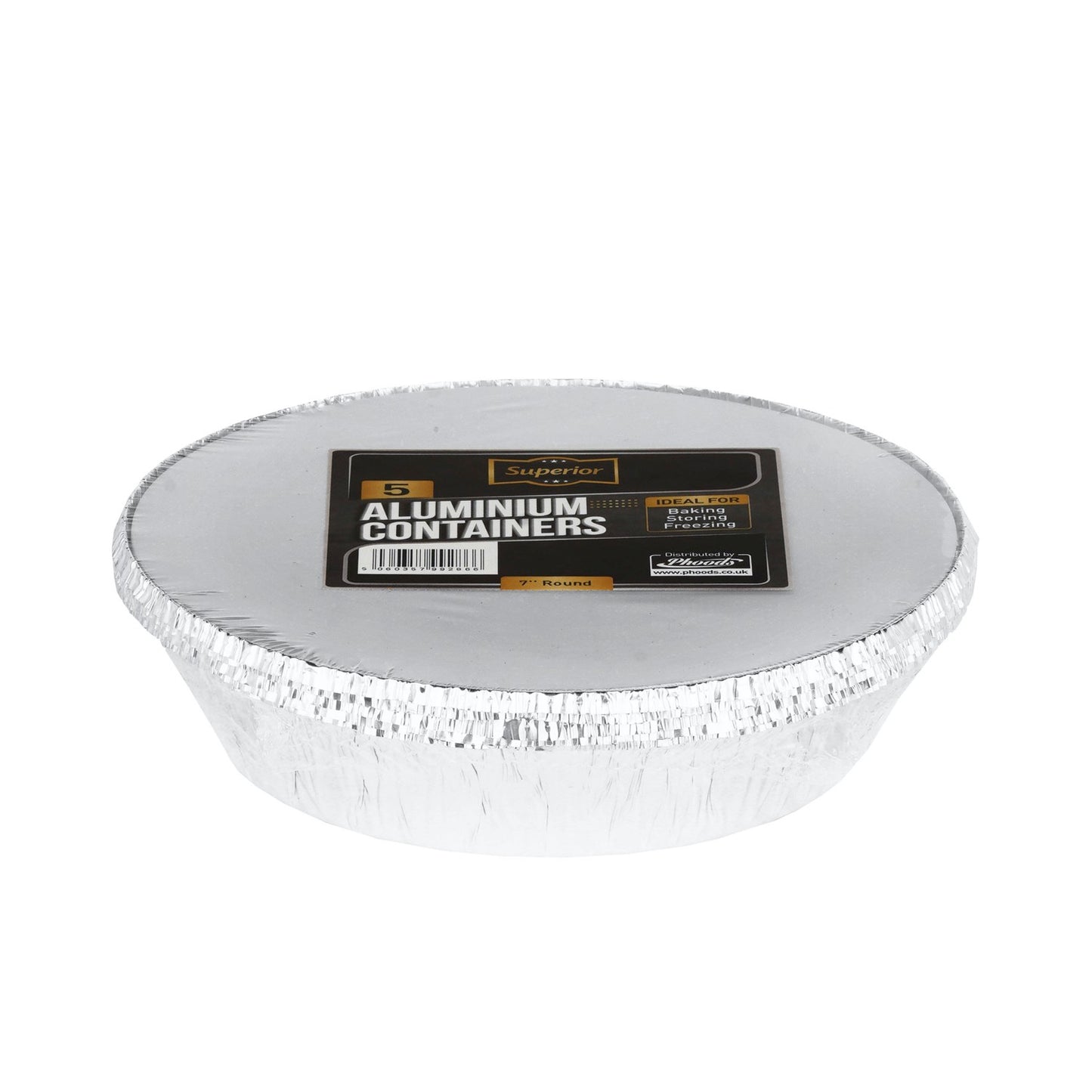 Aluminium Containers Packed 7" Round Foil 'Superior' 20/5's