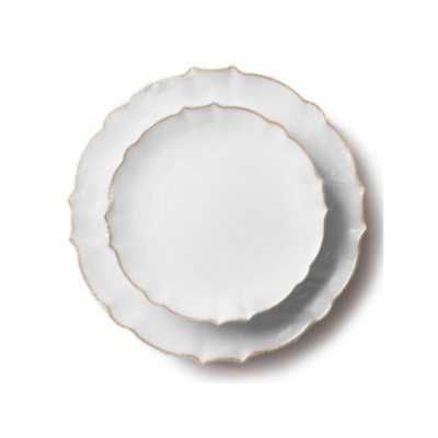 Deluxe Collection Combo 10 Packs Plates 7.5'+10.25' White/Gold 6/CS