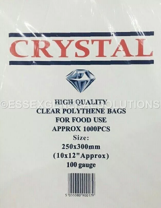 Clear Bags 100G 'Crystal' 10x12" In Cardboard Dispenser