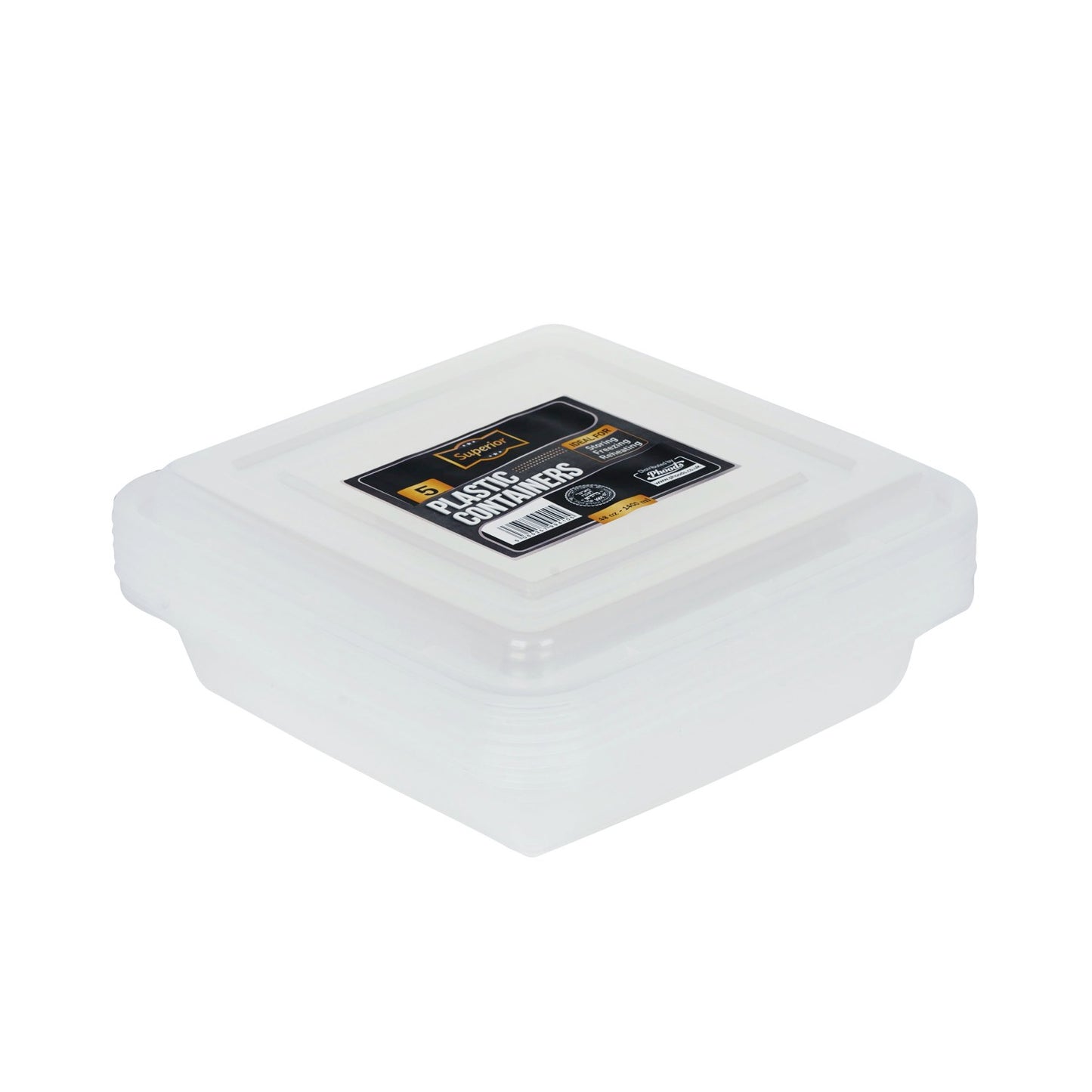 Plastic 48oz Plastic Container With Lids 'Superior'