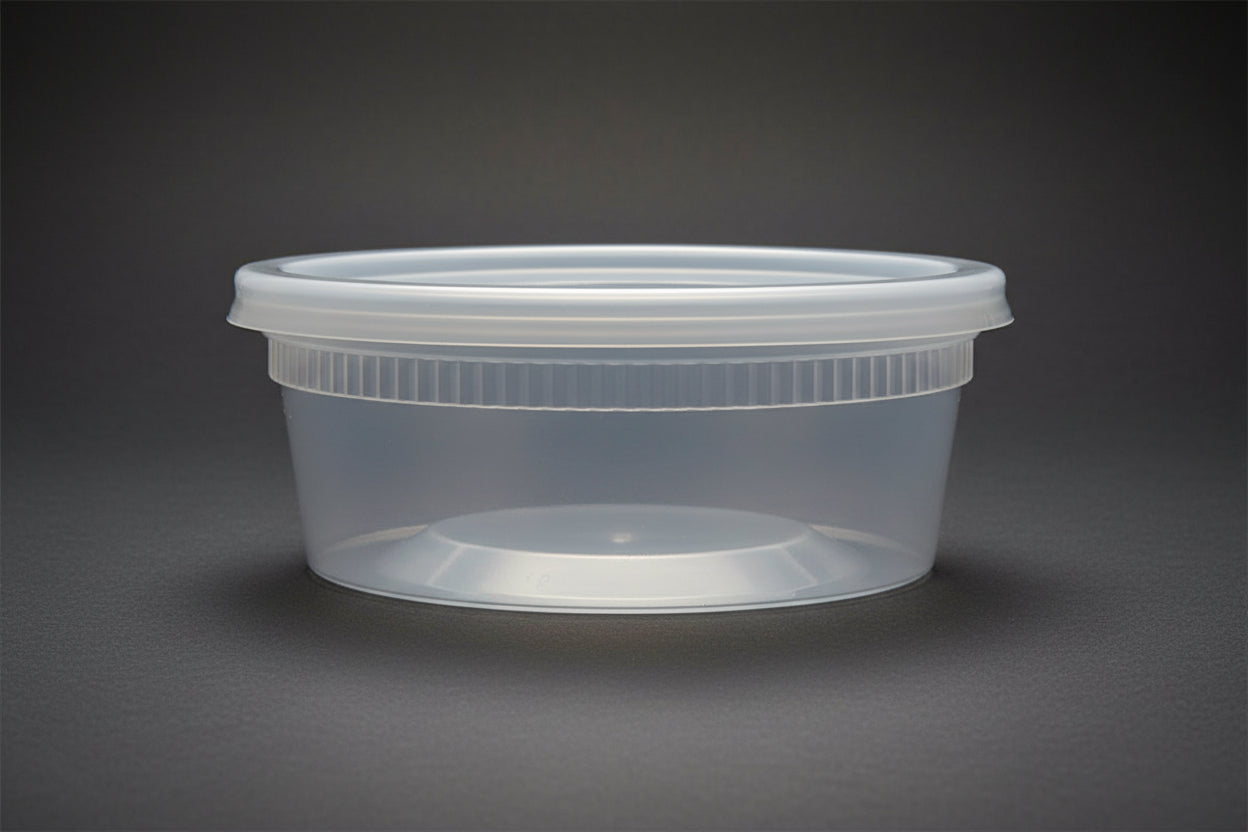 Plastic Containers & Lids 8oz Round Clear 'NewSpring'