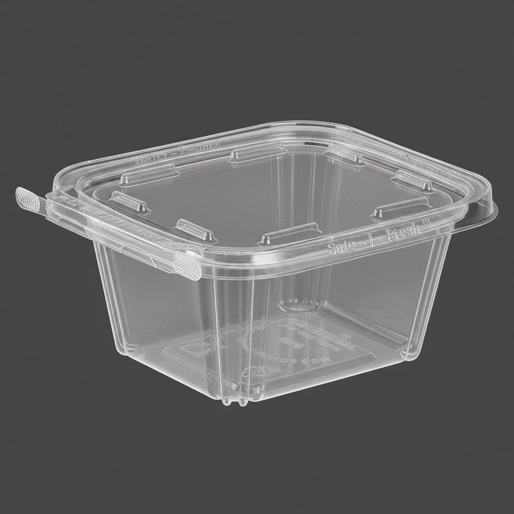 Plastic Containers 'Safety Fresh' 16oz .1x.5.7cm Clear