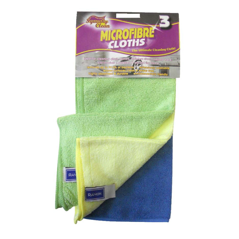 Squeaky Clean Microfibre Cloths Assorted Colours 33cm
