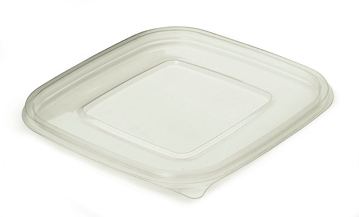 Flat Lids for Plastic Clear Square Salad Bowls 1000cc (19cmx19cm) 300/CS