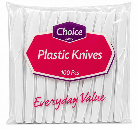 Plastic Knives White 'Choice' 20/100's