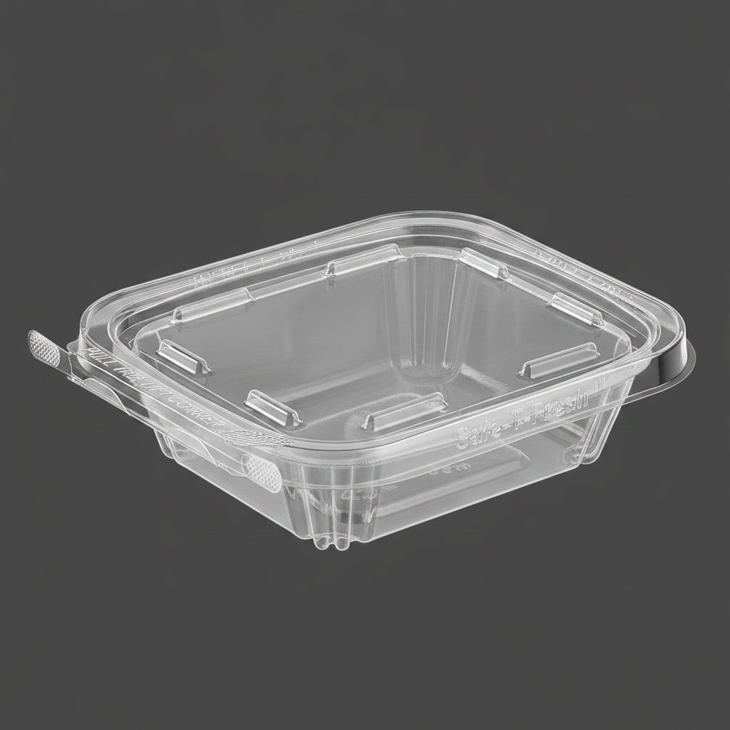 Plastic Containers 'Safety Fresh' 8oz Clear