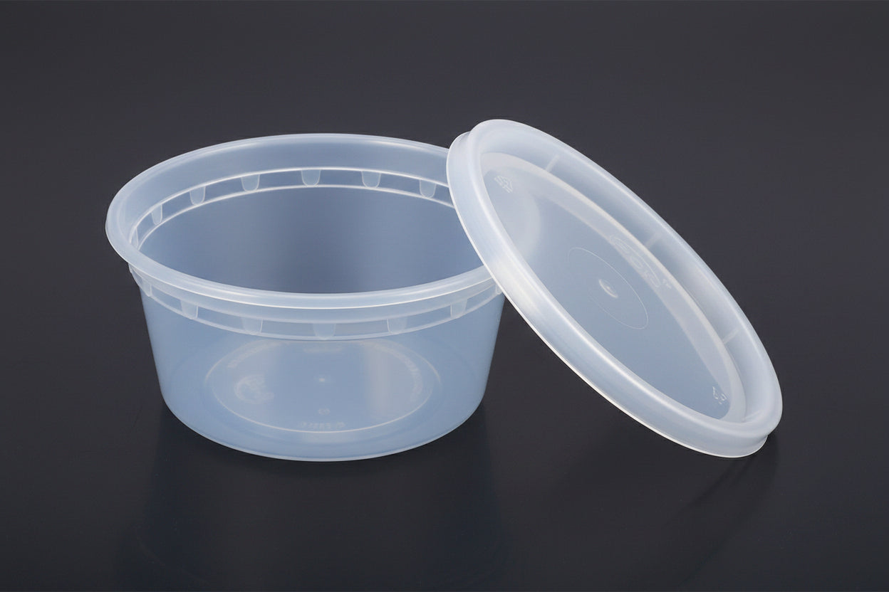 Plastic Containers & Lids 12oz Round Clear 'SealPro'