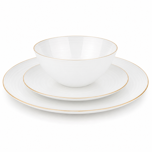 Regal Collection 7'+10' + 12oz Bowl Pearl/Gold Combo Pack 8+8 'Superior' 6/CS