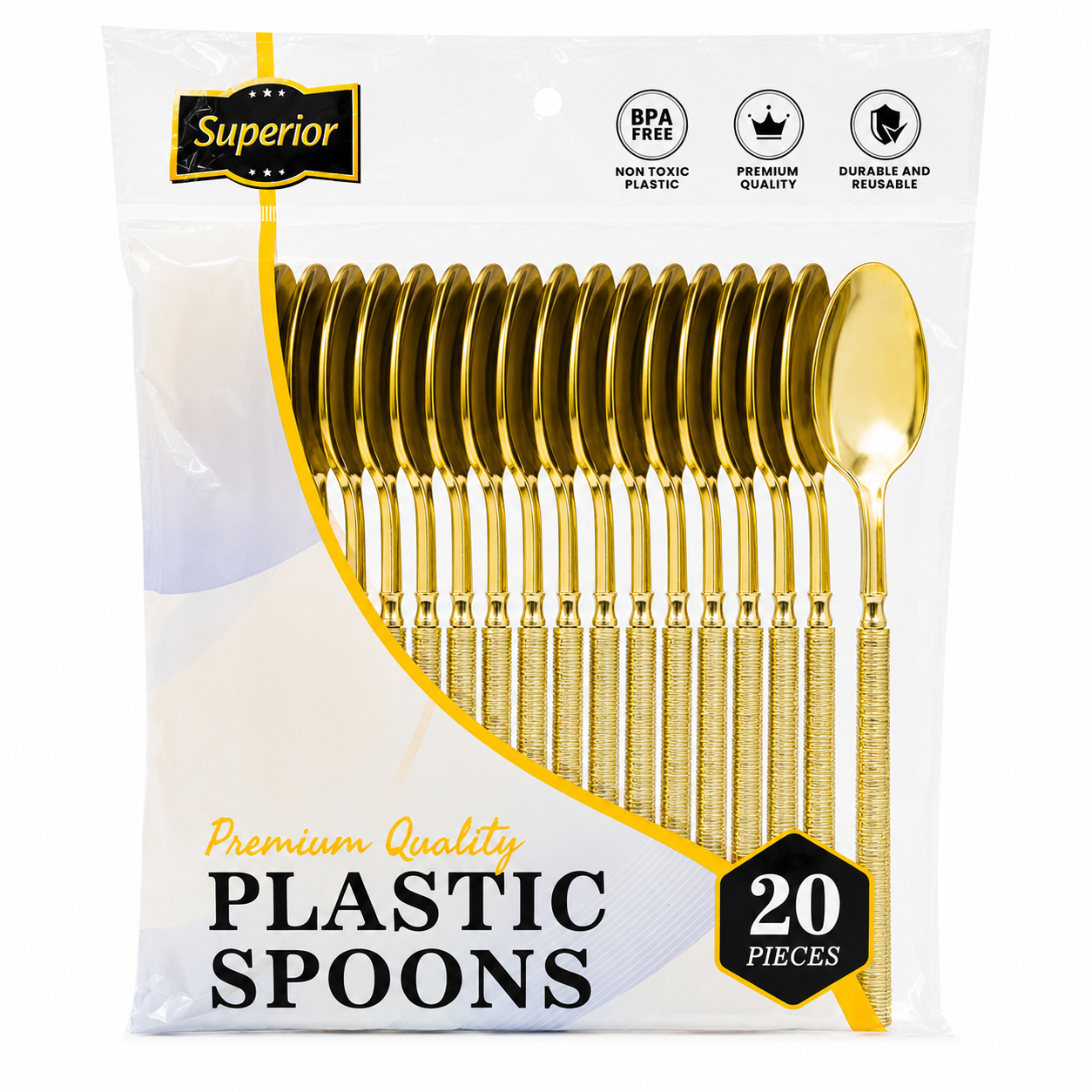 Superior Ribbed Spoons Gold 50/20's