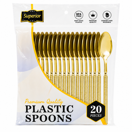 Superior Ribbed Spoons Gold 50/20's