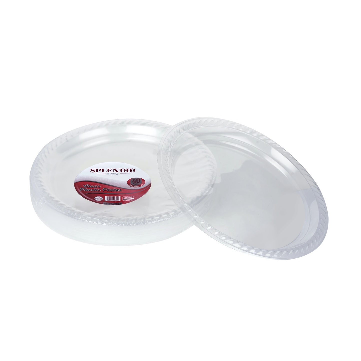 Plastic Plates 9" Clear 'Splendid Dining'