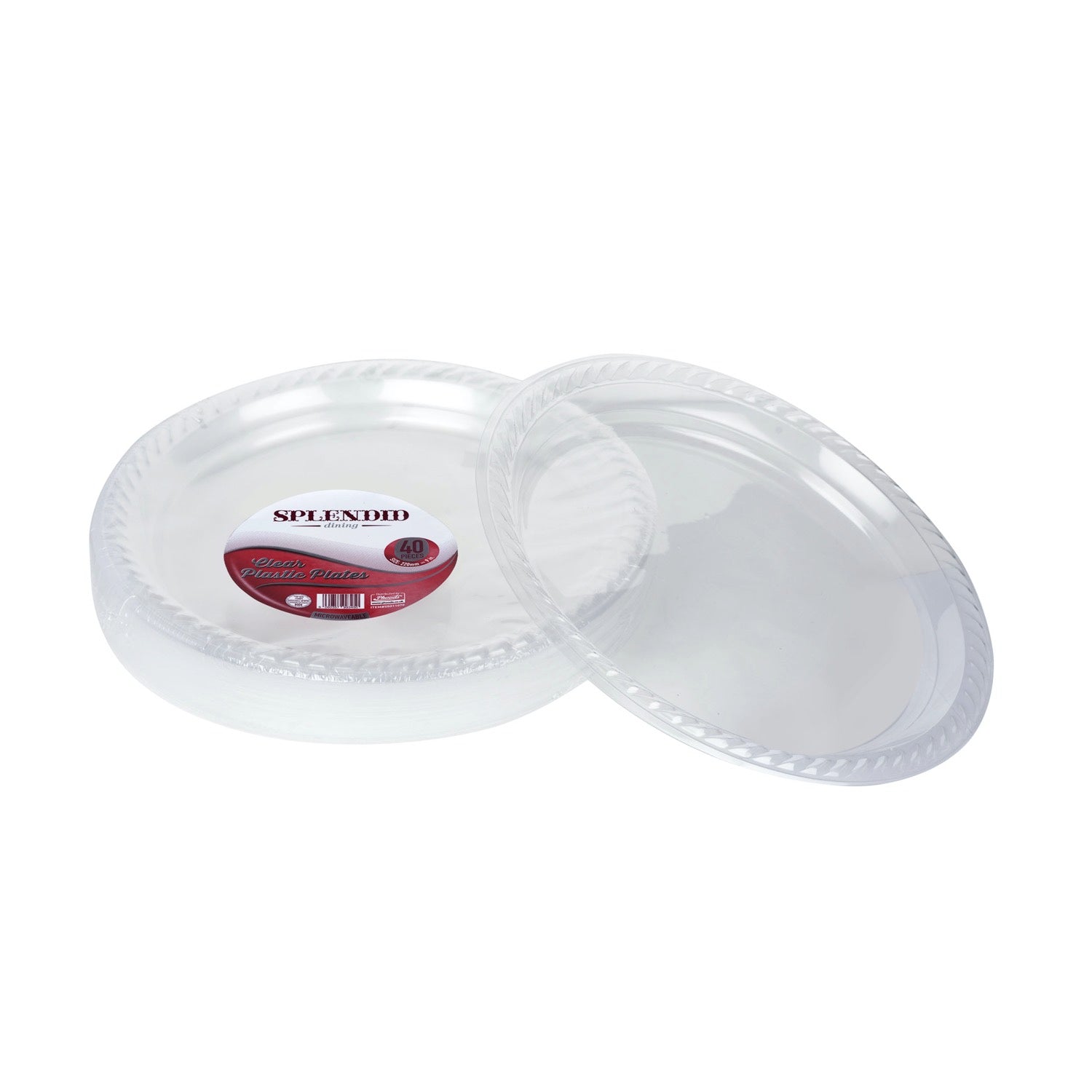 Plastic Plates 9" Clear 'Splendid Dining'