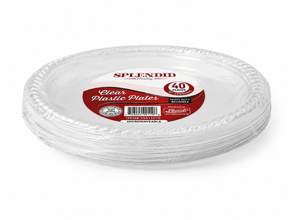 Plastic Plates Clear 10" 'Splendid Dining' 12/40's