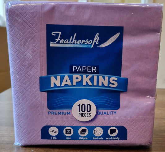 Premium Napkins Purple/Lilac 33cm 'Feathersoft'