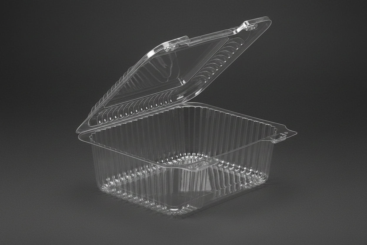 Plastic Containers 'Sure Lock' Clear Hinged Lid
