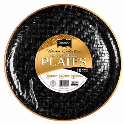 Woven Collection 10" Black/Gold 'Superior'
