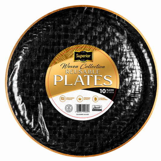 Woven Collection 10" Black/Gold 'Superior'