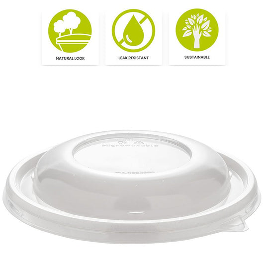 Plastic Clear Dome Lid for Pulp Bowl Round 600ml 17cmØ