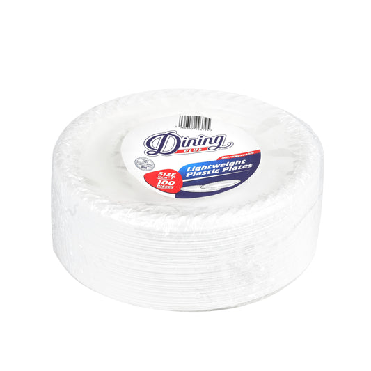 Plastic Plates 7' White 'Dining Plus'