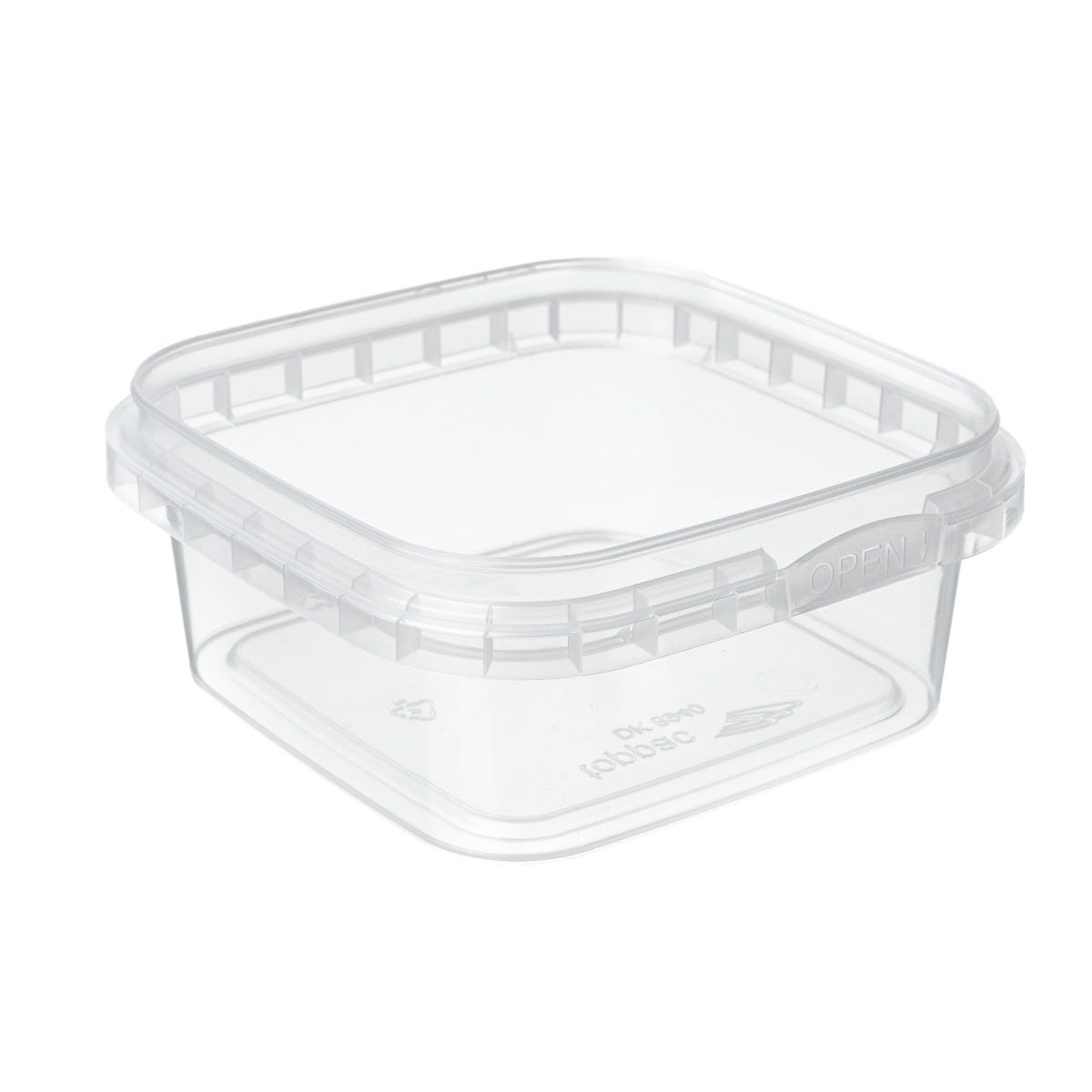 Plastic Containers & Lids Tamper Evident Square 185ml