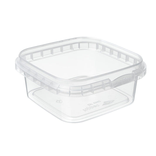 Plastic Containers & Lids Tamper Evident Square 185ml