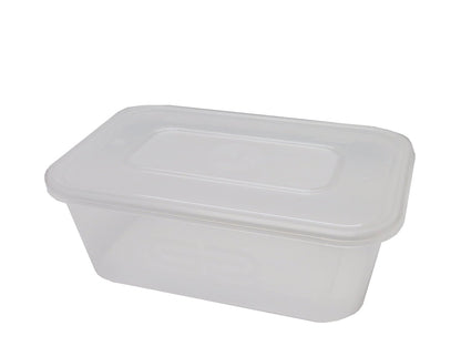 Plastic Containers & Lids 650cc Rect Clear 'Satco'