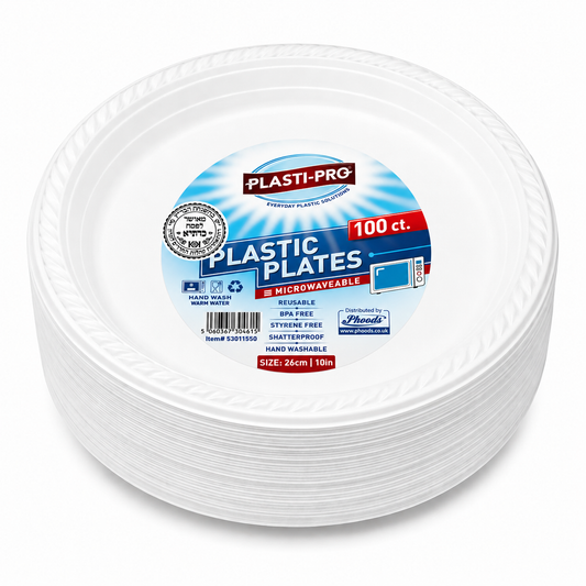 Plastic Plates 10" White "PlastiPro" 4/100's