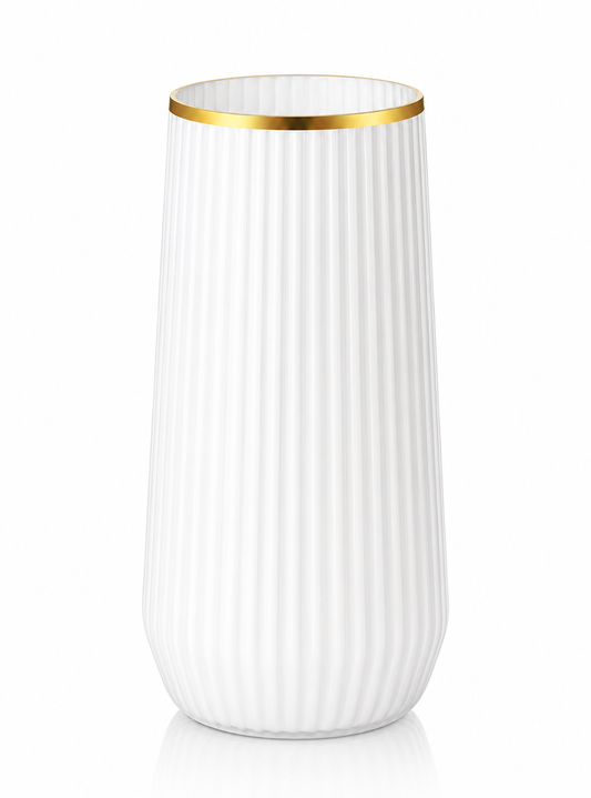 Stemless Tall Wine Glasses 9oz White/Gold 'Superior' 8/6's