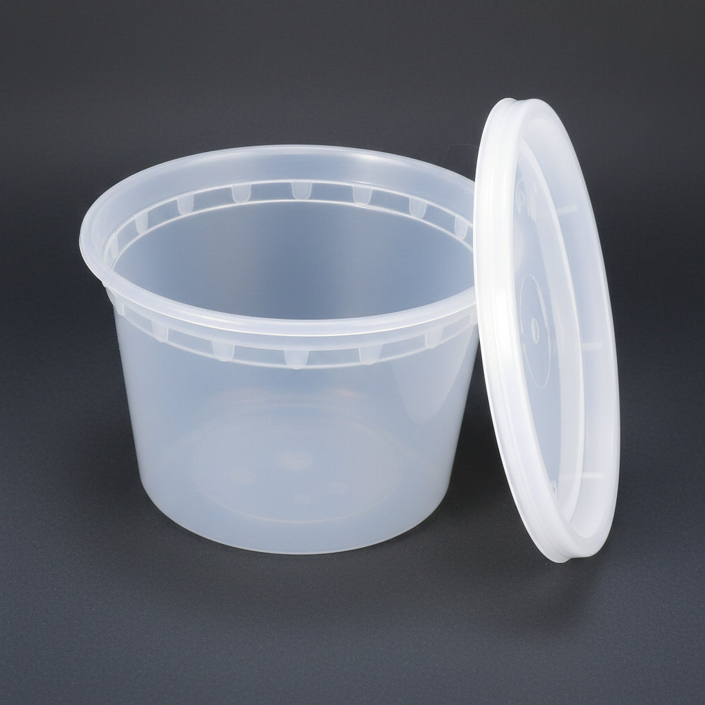 Plastic Containers & Lids 16oz Round Clear 'SealPro'