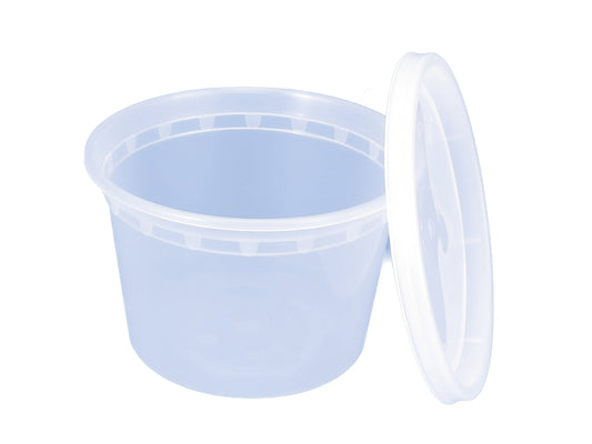 Plastic Containers & Lids 16oz Round Clear 'SealPro'