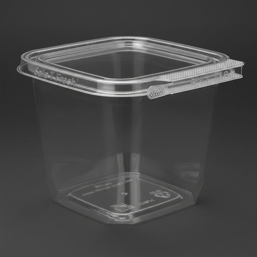 Plastic Containers 24oz 'SquareWare' Tamper Evident