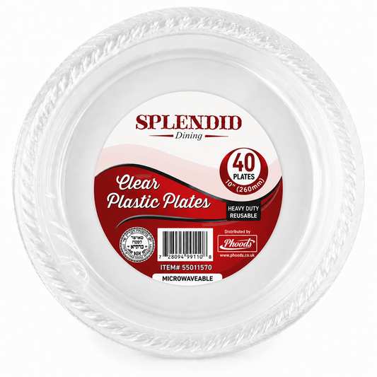 Plastic Plates Clear NS 'Splendid Dining' 12/40's