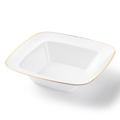 Signature Collection Square 5oz Bowl White/Gold 'Superior' 12/10's