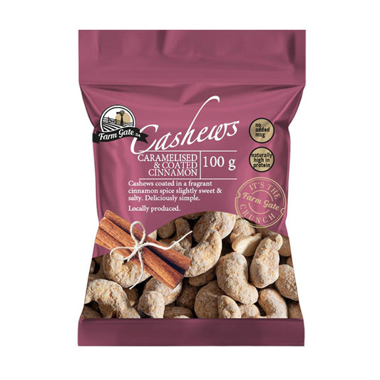 Caramelised Cashew Nuts With Cinnamon 'Farmgate' 100g