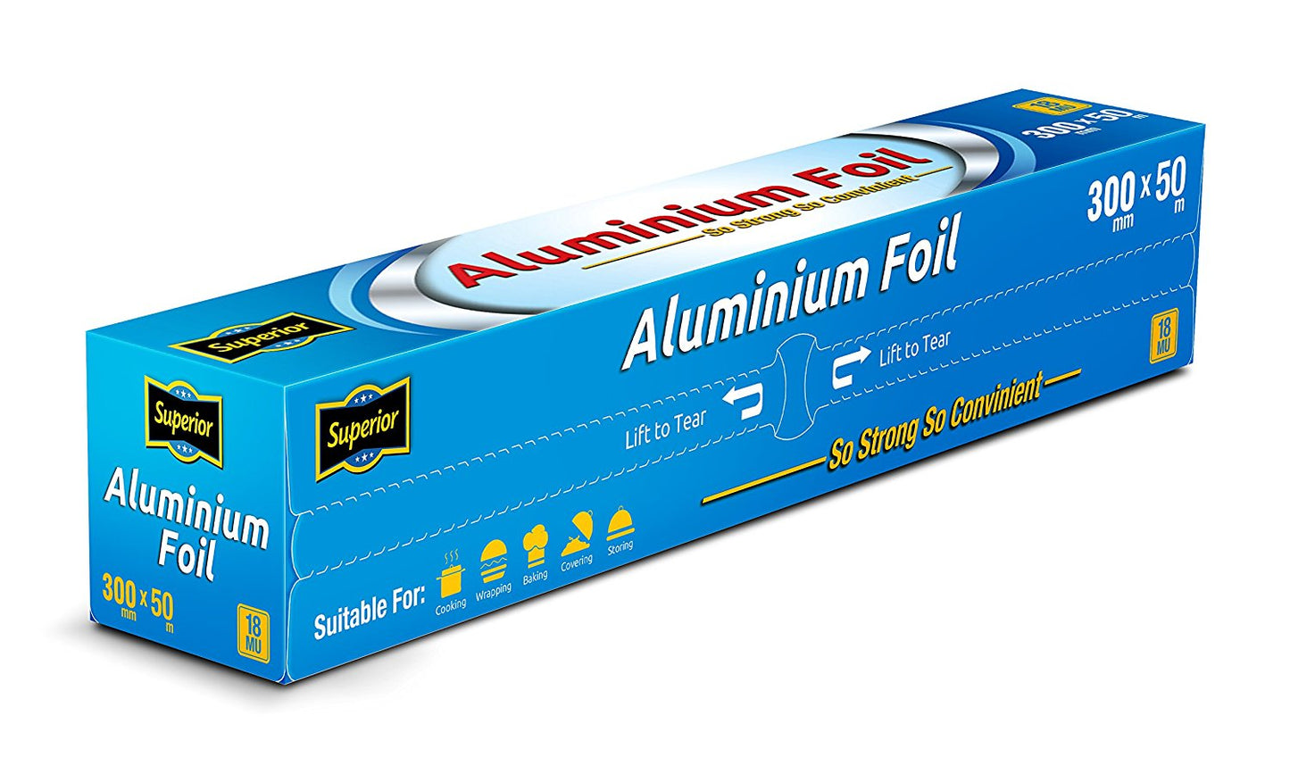 Aluminium Foil Roll 18mu ' Superior' 300mm x 50m 6's