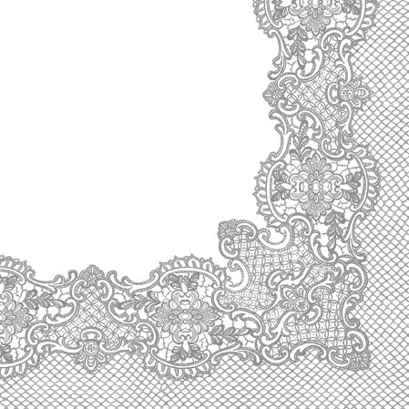 Design Napkins Airlaid Royal Lace Silver