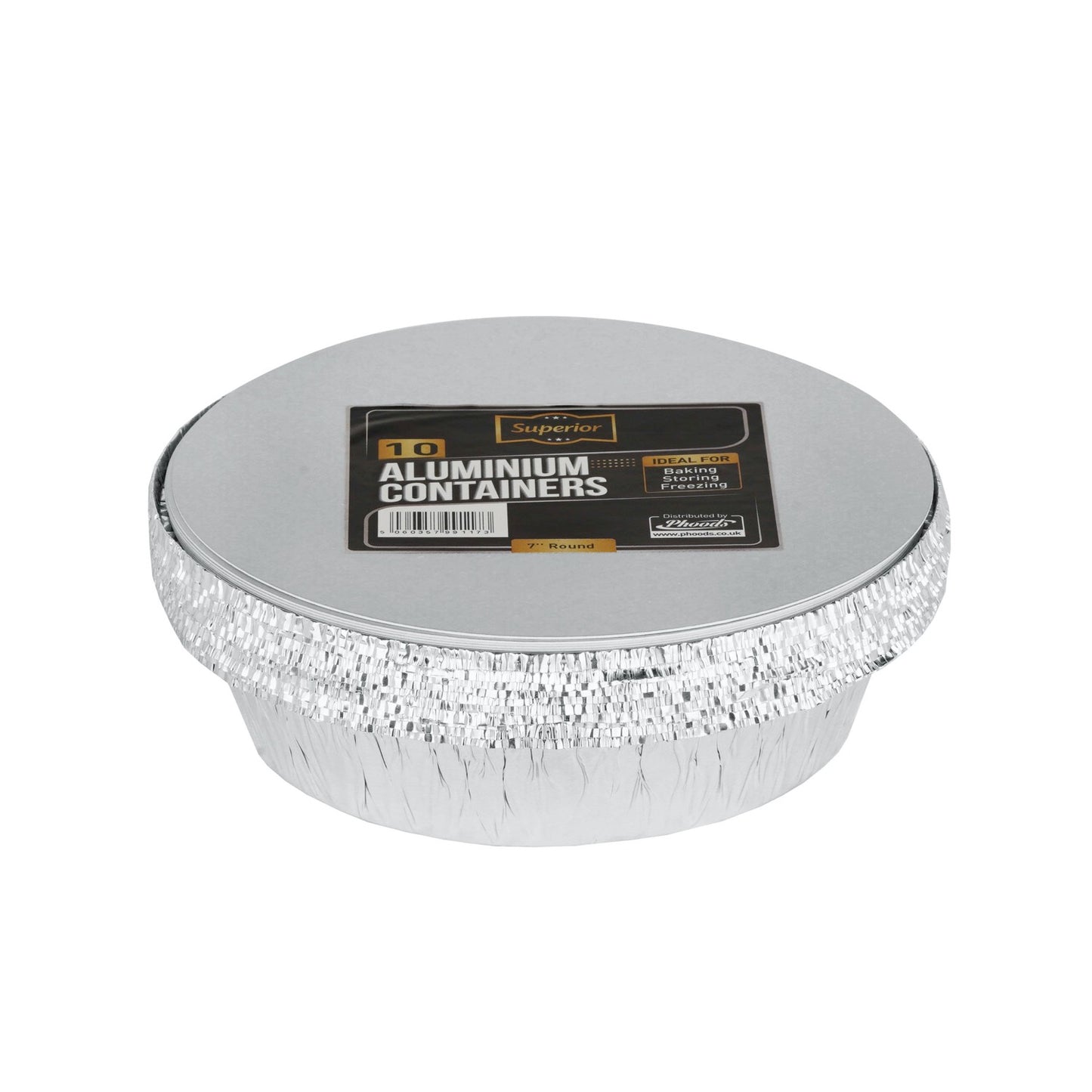 Aluminium Containers Packed 7" Round Foil 'Superior'