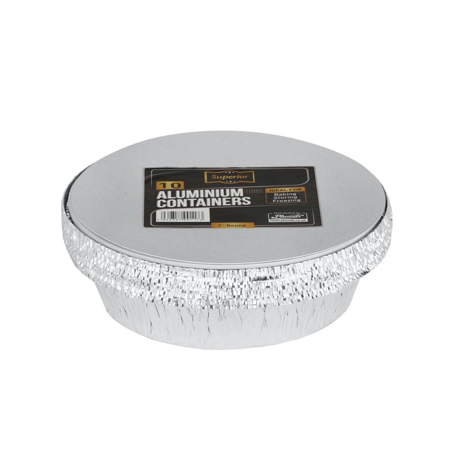 Aluminium Containers Packed 7" Round Foil 'Superior'